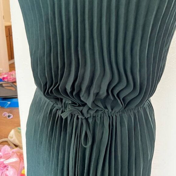Rebecca Taylor pleated emerald green mini dress open back size 4 - Picture 4 of 4